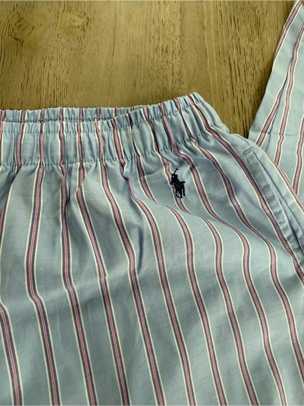 Ralph Lauren Light Blue sleep Pants with pink & White Pinstripes - Picture 4 of 7